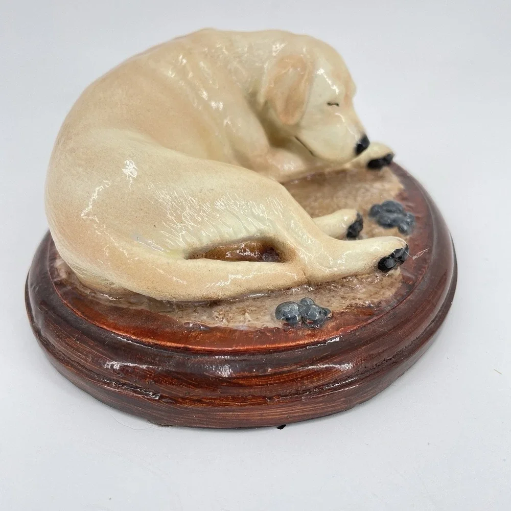 Limited Edition Sleeping Labrador Figure Hand Painted Dog Sculpture #74/1000